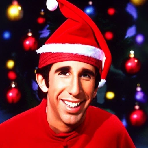 Arthur fonzarelli, elf hat, fonz, older, fonzie, xmas background