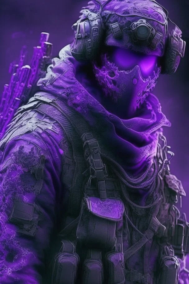 Ghost call of duty Excessive details are extremely accurate, My imagination is complicated.Glowing purple clothes