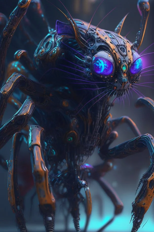 Robot spider cat alien,FHD, detailed matte painting, deep color, fantastical, intricate detail, splash screen, complementary colors, fantasy concept art, 32k resolution trending on Artstation Unreal Engine 5