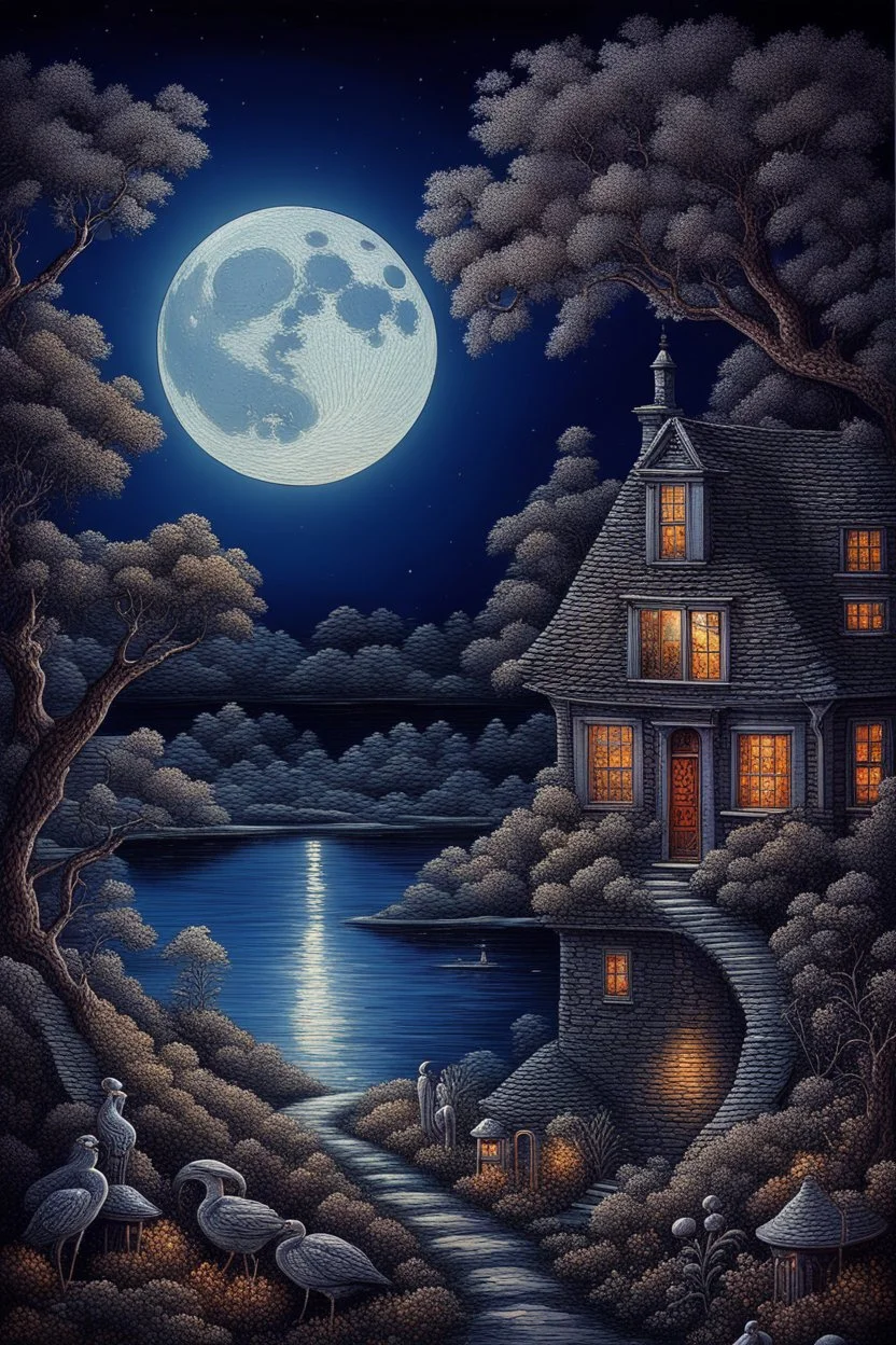 Moonlight,serenity,(((romantic surrealism)) (((complex details))),((masterpiece)),ultra-detailed, maximalistic. complex details, high detail, perfect proportions, clear focus, fine details, complex mesmerizing (((masterpiece))), pure perfection, close-up scene, super-detailed atmospheric details, complex masterpiece, saturated colors,(intricate details), breath of nature, Saturated colors,(((strong contrast,bright lighting))),(((bioluminescence))),🌹 🖼,(((fascinating lantern with bioluminescent