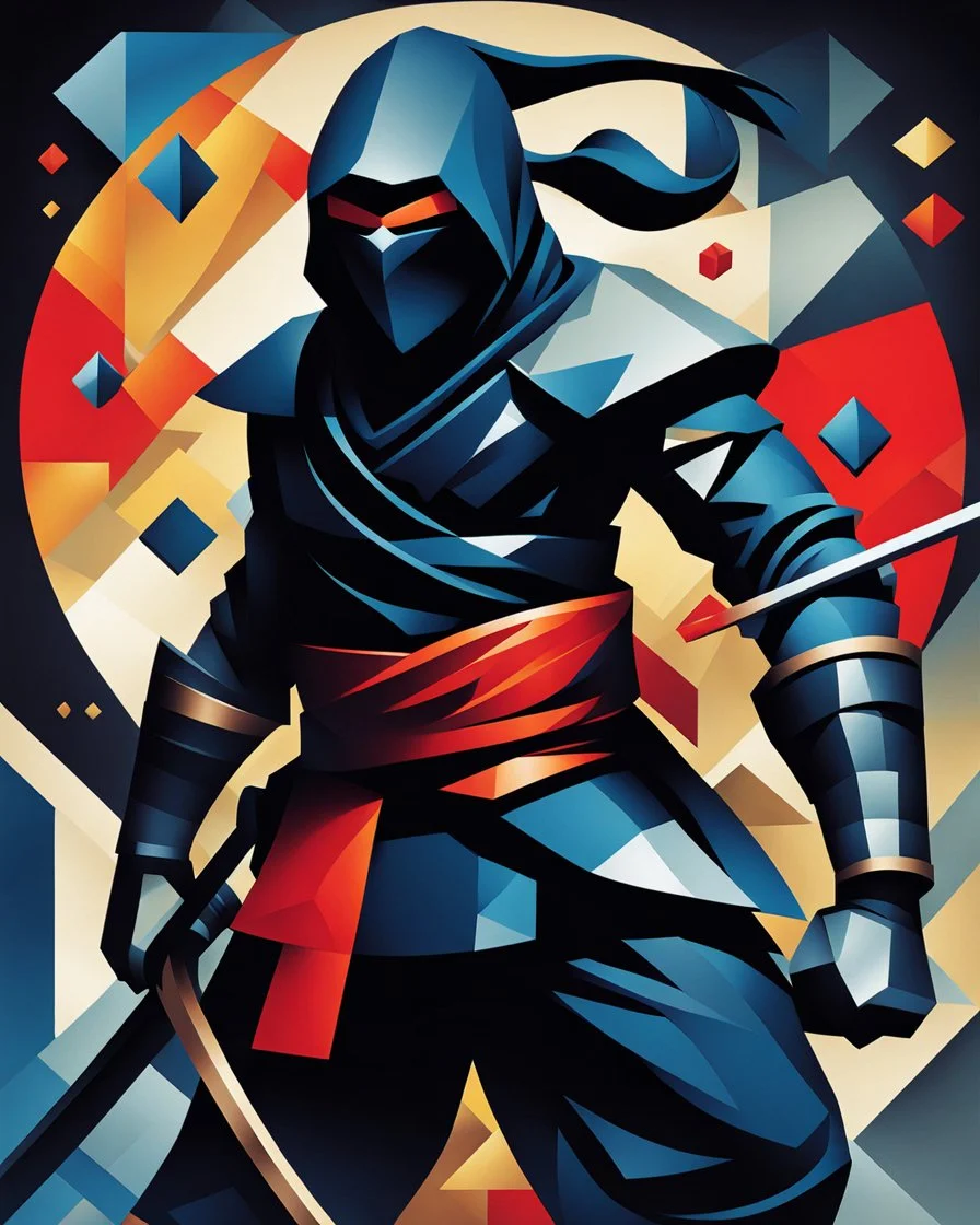 Ninja arte cubista calidad ultra