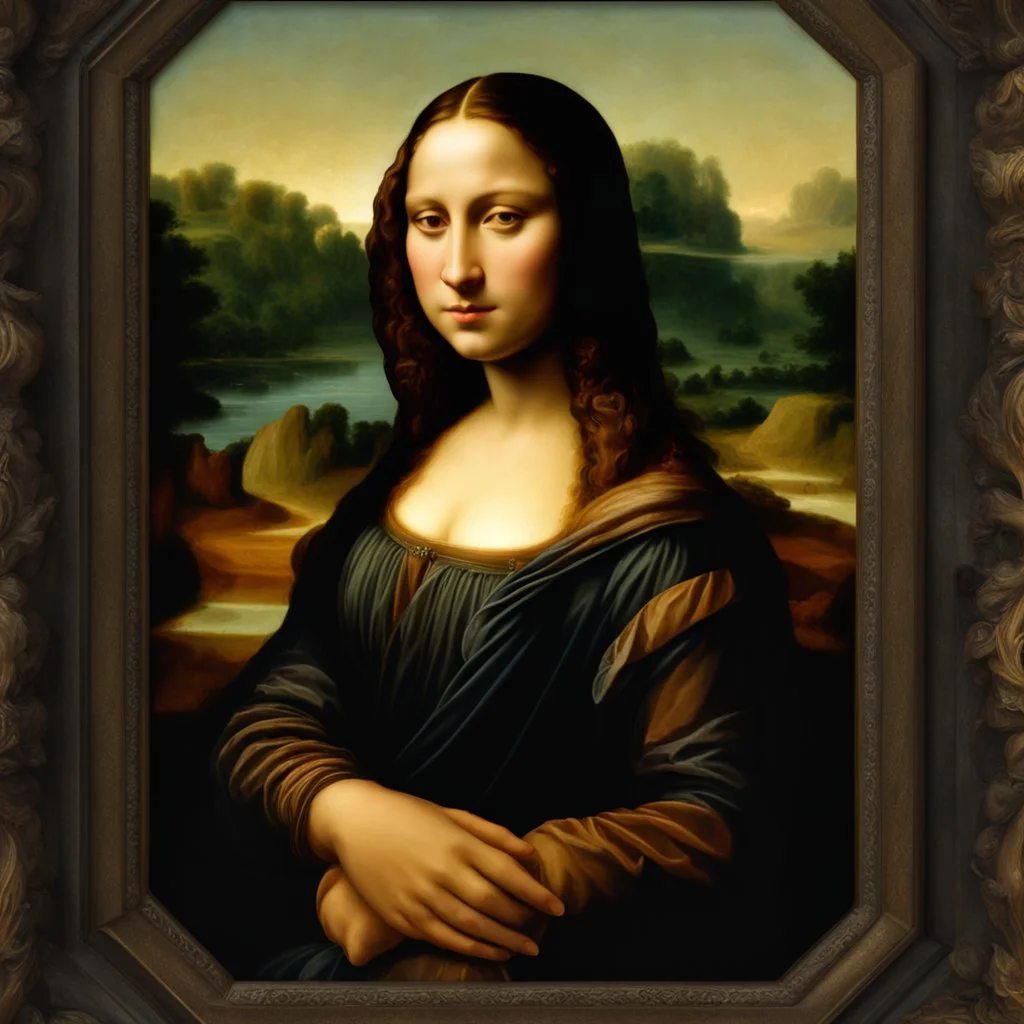 Imagina La Monalisa en la vida real, calidad ultra, hiperdetallada, arte digital, 8k