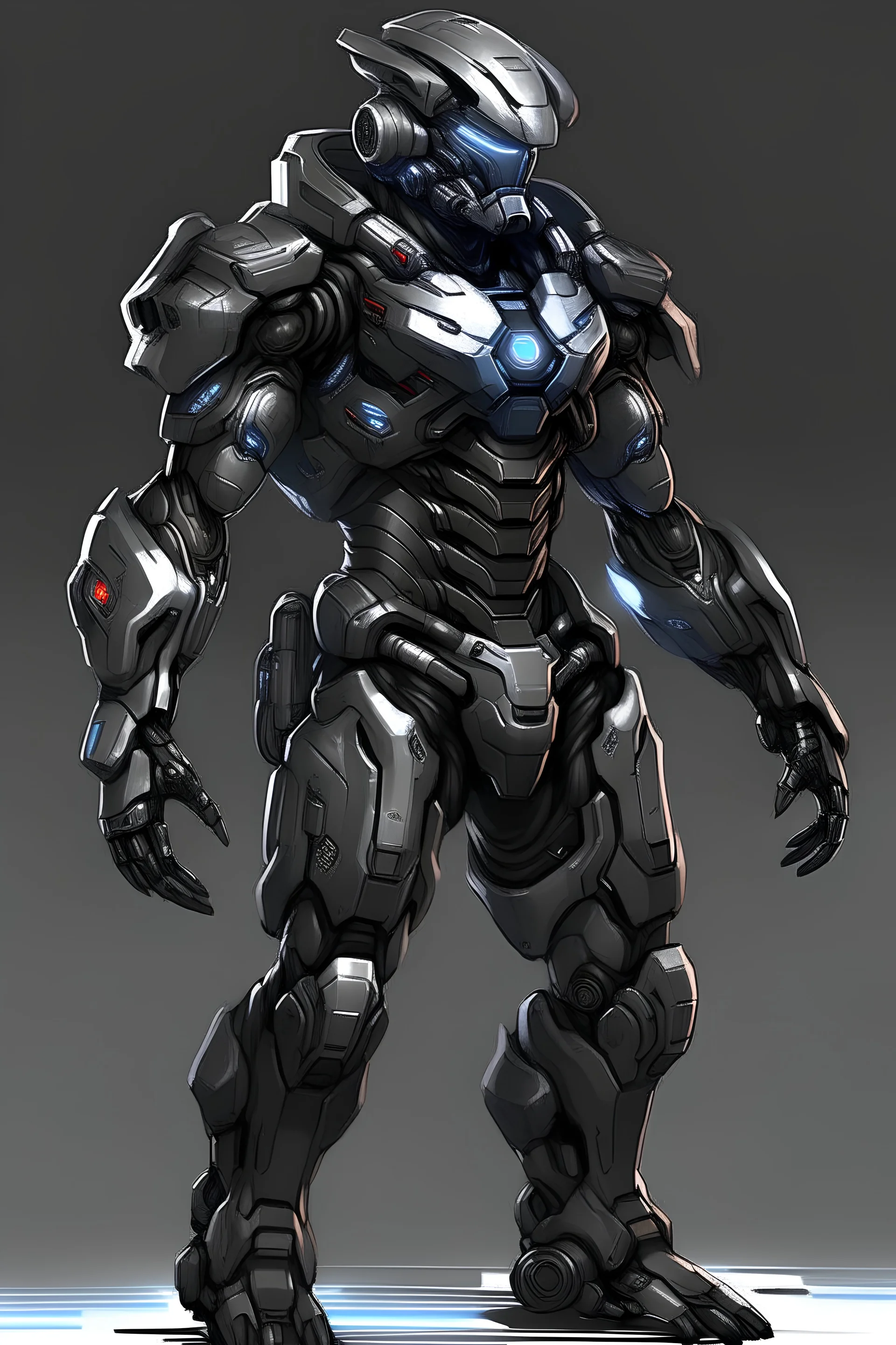 hitjoban as a futureristic with armor and special abilities as a game character more sci fi and futuristic lighter armor more sci fi more futuristic 100 times more less halo a super armor more bodysupporting as demon