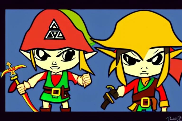 Cartoony and muscular Captain Jack Sparrow, Legend Of Zelda: Wind Waker style, stylized, colorful, adventurous.