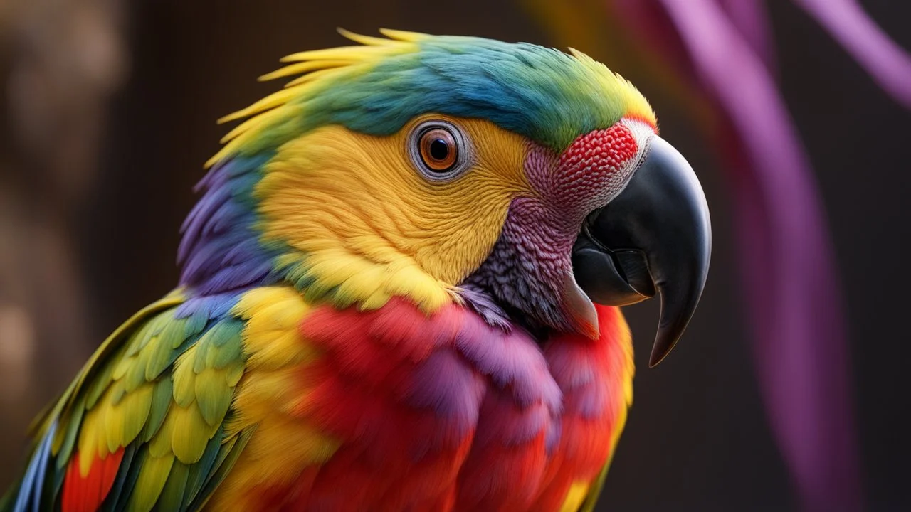 red, yellow and violet coloured parrot, perfect sparkling eyes, perfect anatomy, exquisite composition, beautiful detailed intricate detailed octane render, 8k artistic photography, photorealistic, soft natural volumetric cinematic perfect light, chiaroscuro, award-winning photograph, masterpiece, raphael, caravaggio, bouguereau