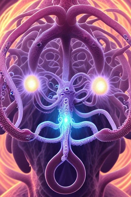 Spiritual being with Tentacles wrapping around brain cells