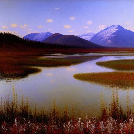 Monet Painting of muskeg in alaska