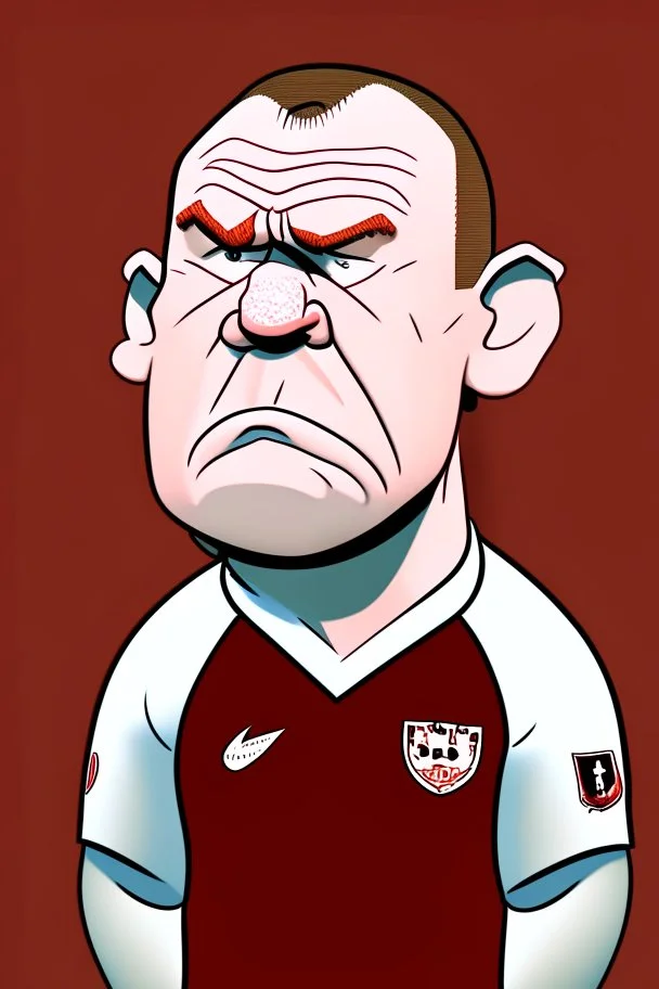 Wayne Rooney English football coach cartoon 2d