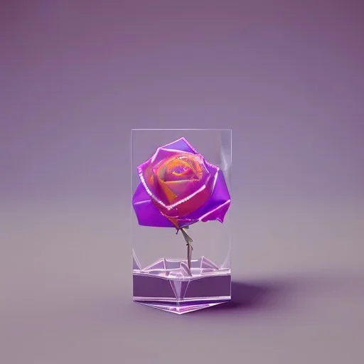 transparent multicolor crystal rose