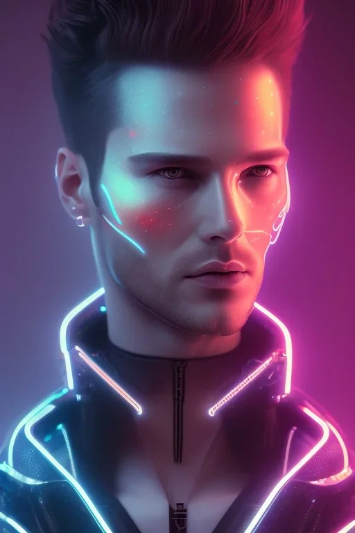 cyberpunk, head, men, portrai, tron