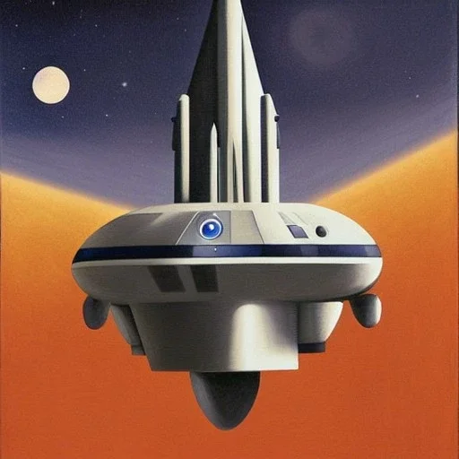 spaceships mix of star trek and star wars by magritte