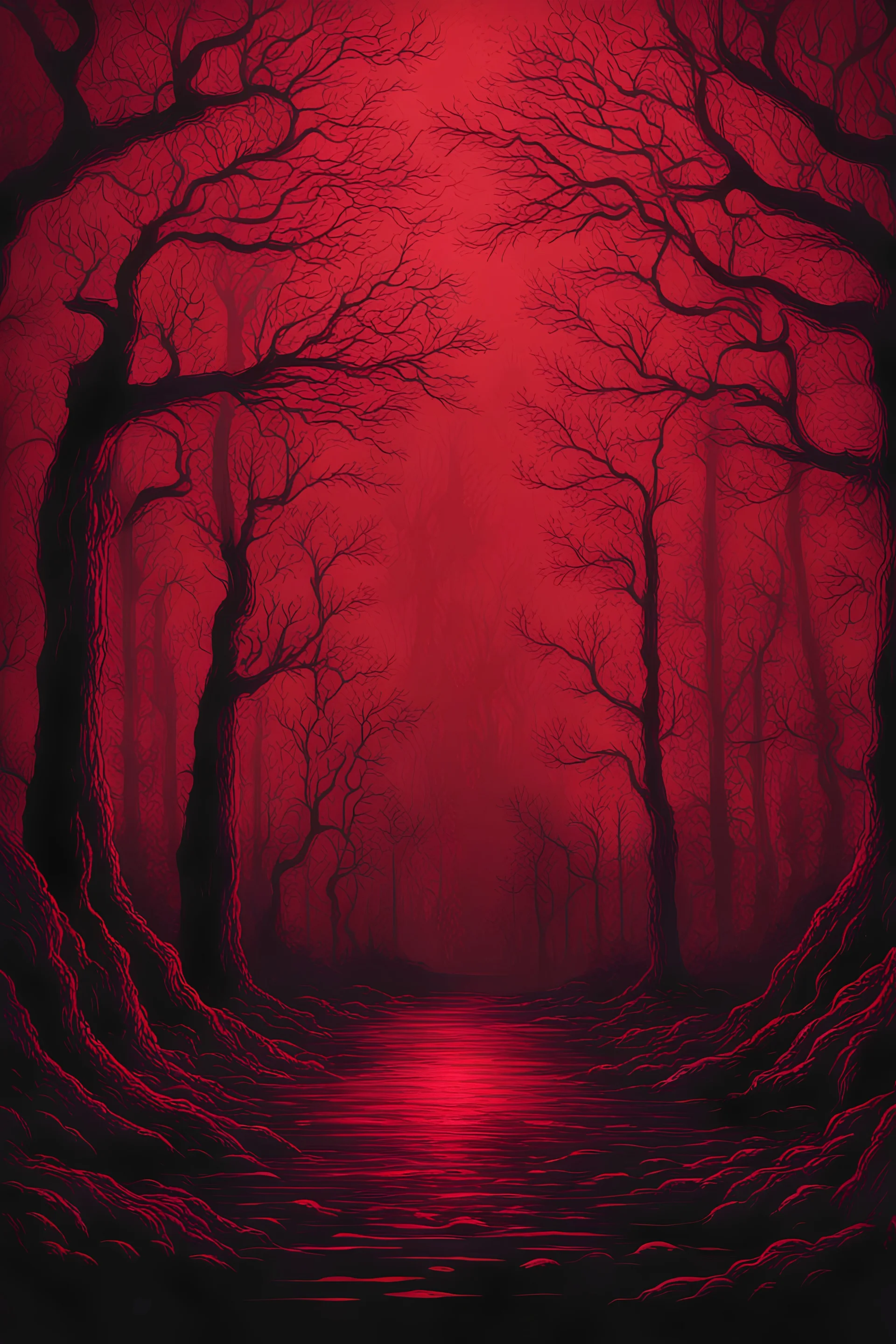 Background red for the design of the Stranger series Things are mysterious and dark no people