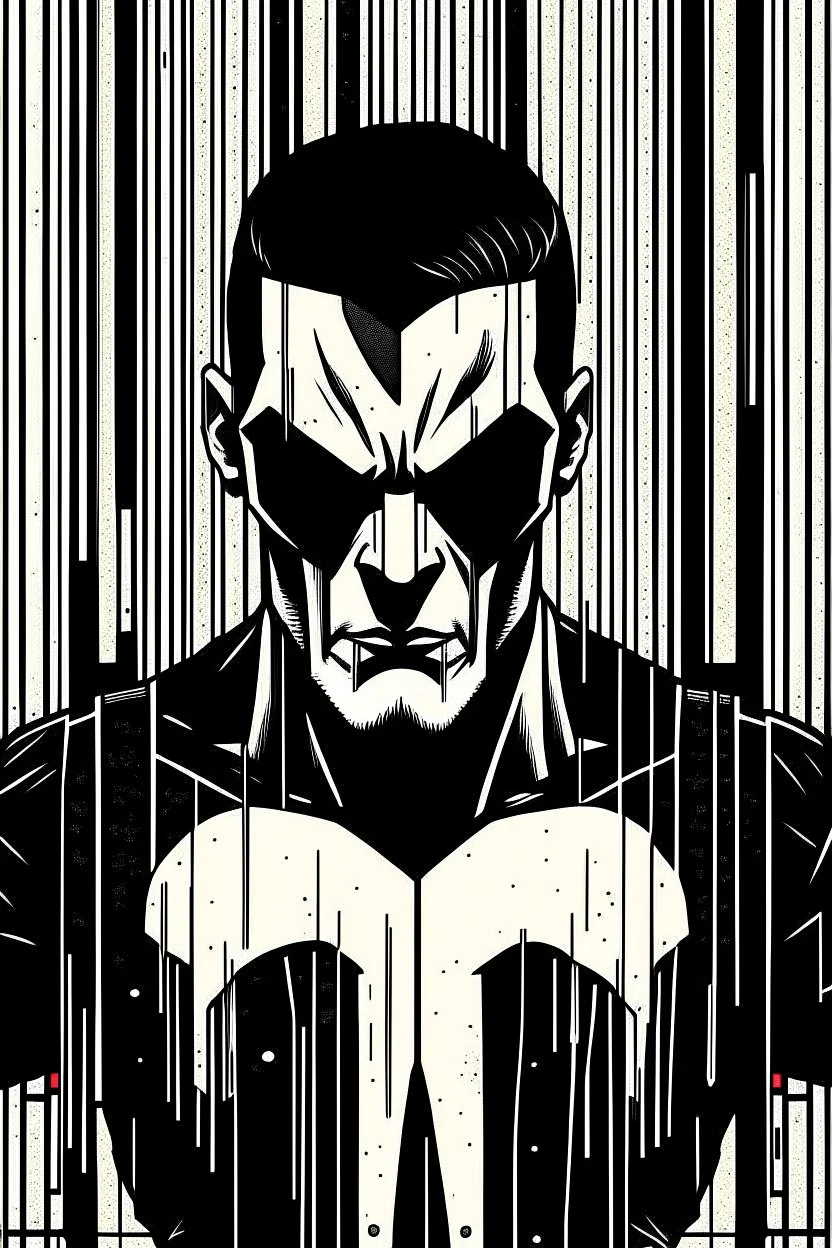 punisher sku;; in the style of Hiroshi Nagai