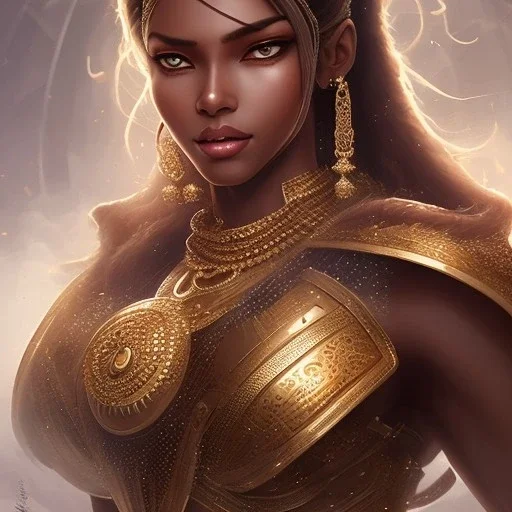 fantasy setting, insanely detailed, dark-skinned woman, indian, warrior