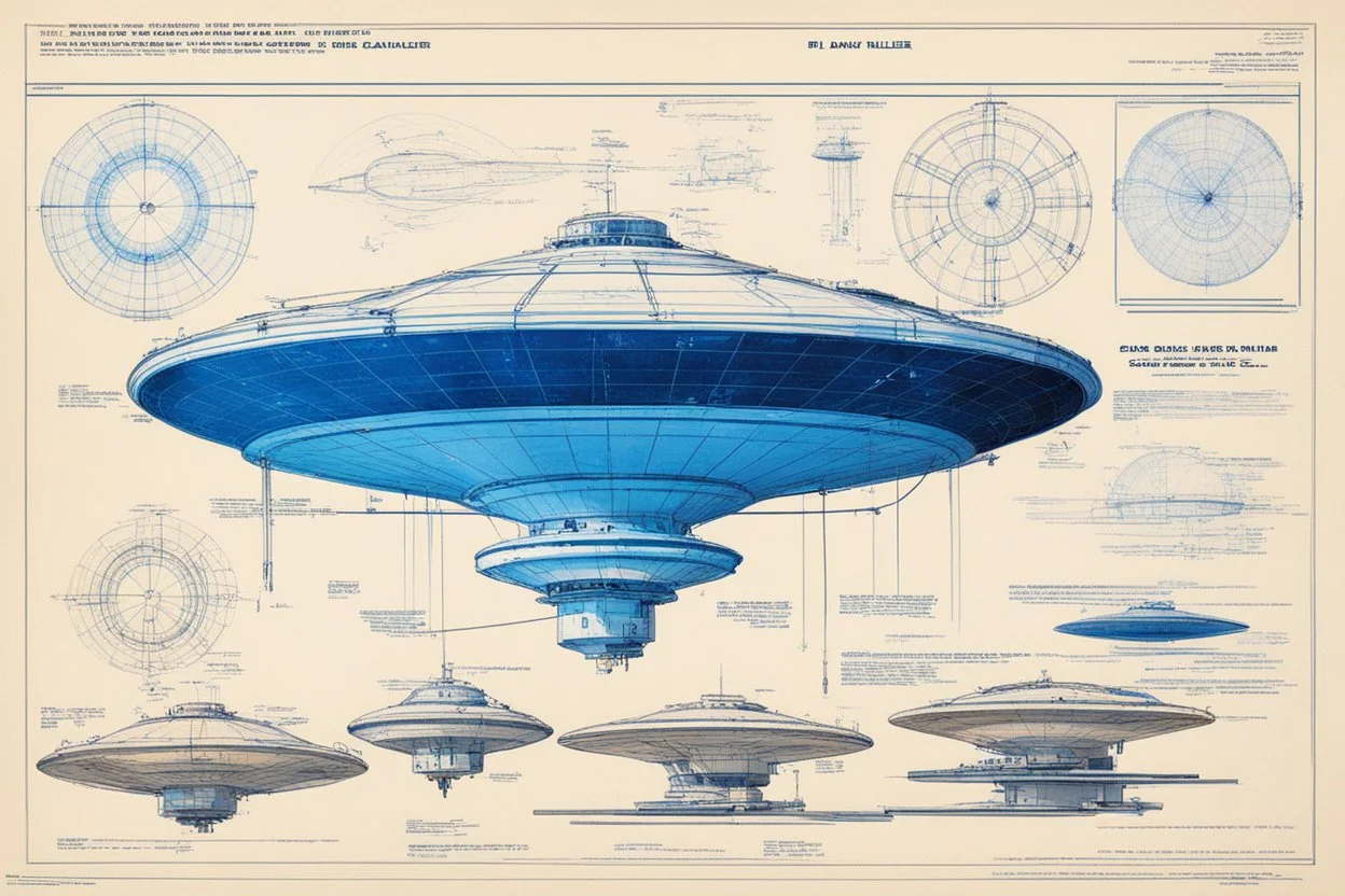 ConceptSheet blueprint [by Frank Kupka]: FBI equipment to investigate and capture a serial killer, including the colors of the saucer, that is under cover in SCUBA.