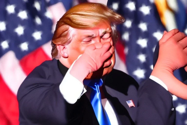 donald trump crying he has tiny hands