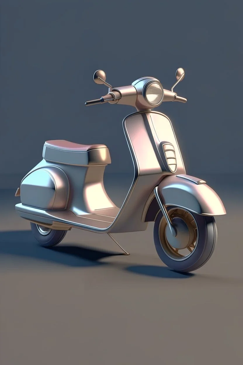 lowpoly metallic scooter