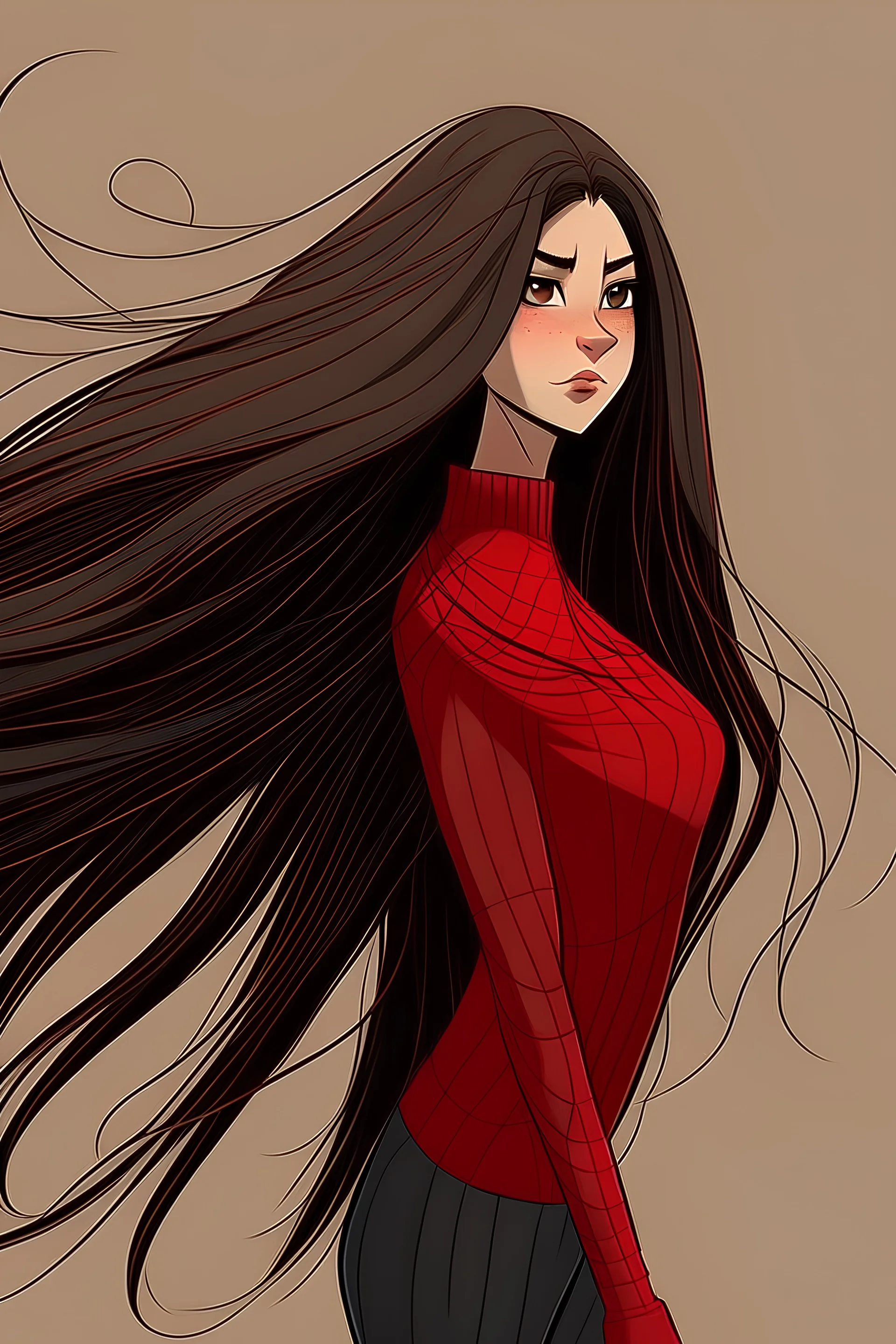 long hair spiderwoman