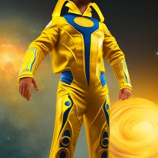 Cosmic super hero, yellow costume,8k HD image,