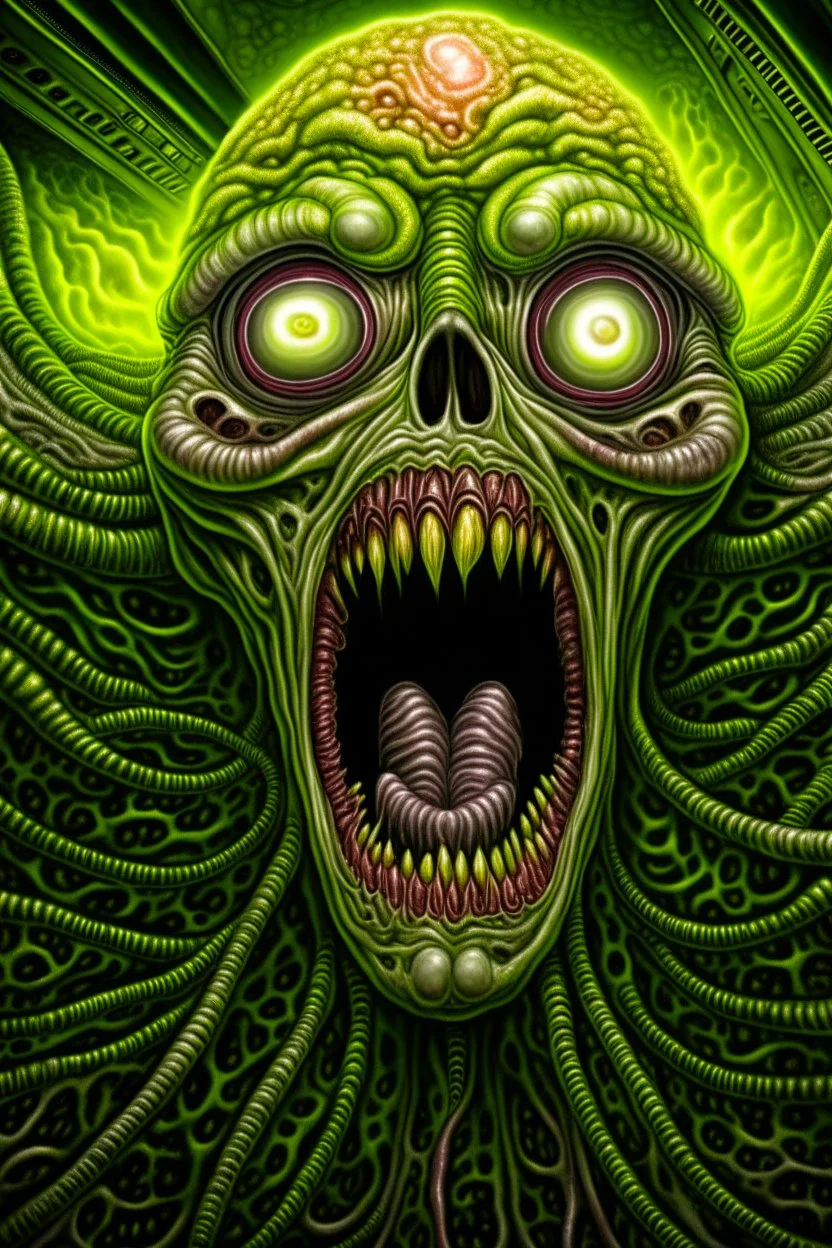 Nervous system hijacked by fear parasite; neo-surrealism