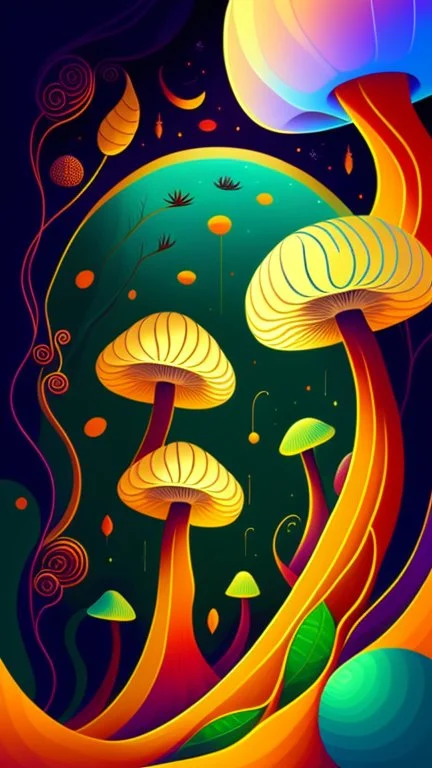 camoes art style inspired by Jonny Hatt Kean, abstract alien mushroom world drawing, surreal Abstract Background, Ethereal Mood. naif Alejandro Torres style. Hyperrealistic detailed, flat, vector illustration, Storybook Illustration, made of wire, pencil sketch, DAIM