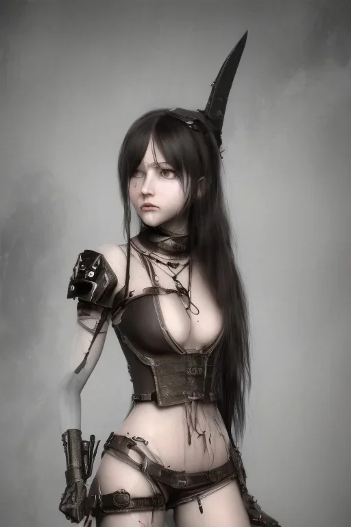  hell end solitary cute darkness sad body steampunk girl knife