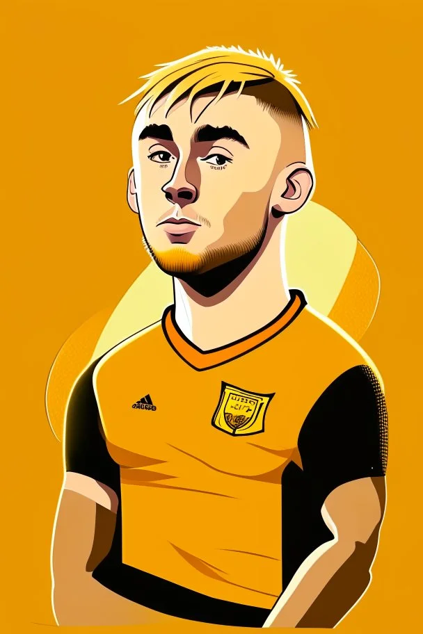 Jarrod Bowen English football player .cartoon 2d