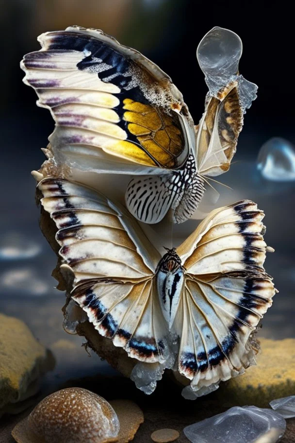 Butterfly on an oyster