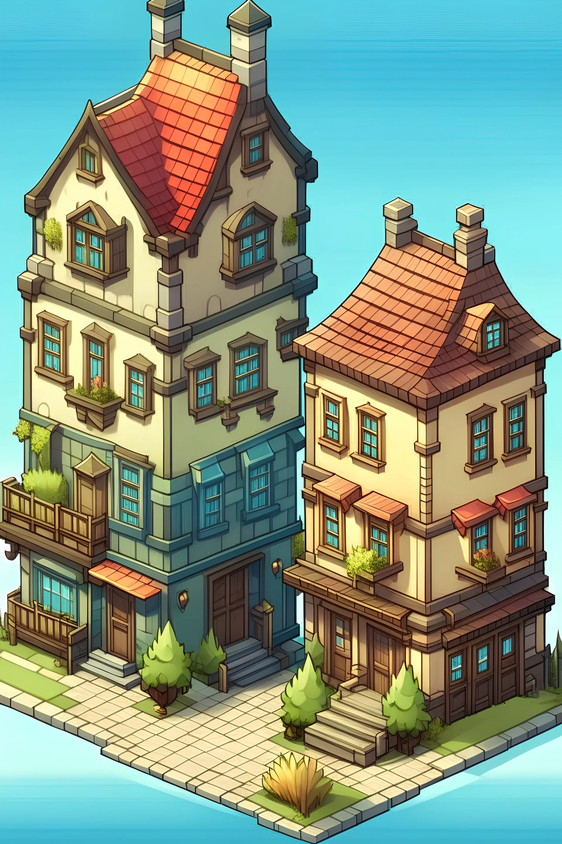 2d game, city building, small house, big...