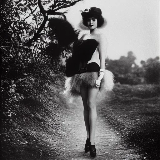 Four Ziegfeld Girl walking