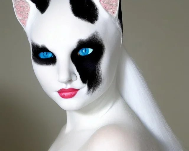 White catwoman,lije turkish van dat, goddess, trippy, eyes different colored