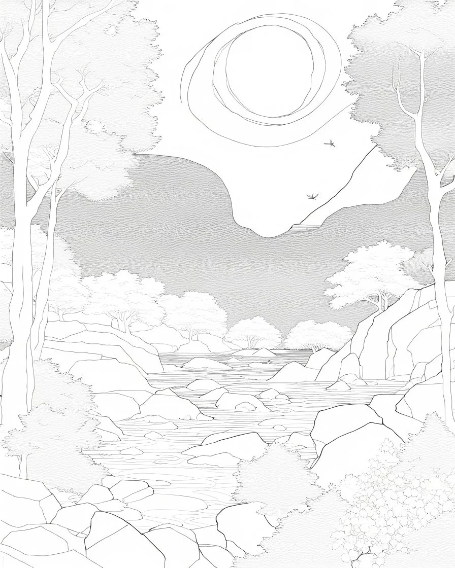 Autumn colors, peaceful, Egon Schiele, Max Ernst, night sky filled with galaxies and stars, rocks, trees, flowers, one-line drawing, sharp focus, 8k, deep 3d field, intricate, ornate, one million strokes, Vietnam, Japan
