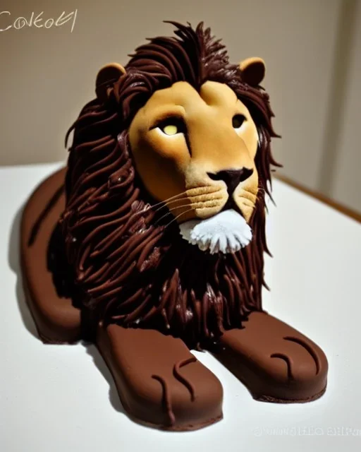 Lion aslan model made of Chocolate cake