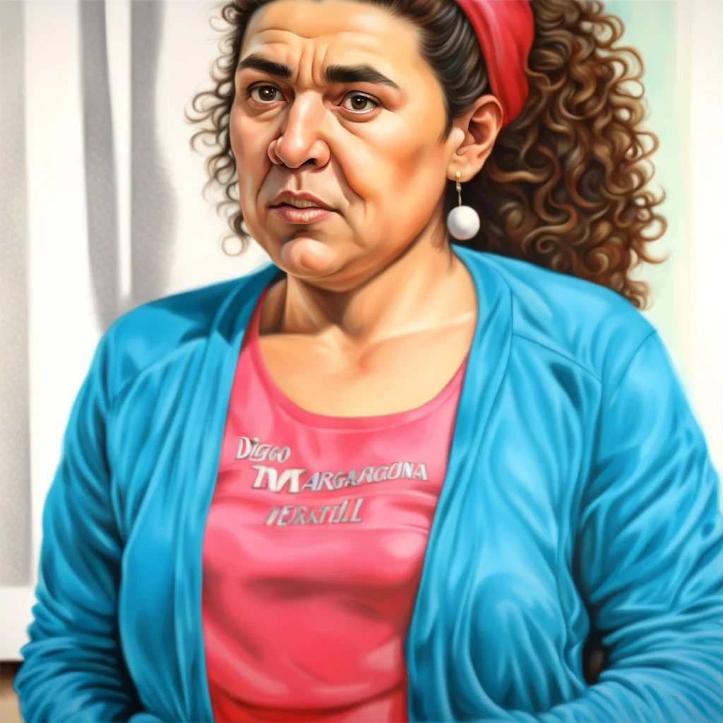 Create a highly realistic 3D scene. An detailed Realistic of Play Football Diego Maradona transforming her into a woman with the same specifications as the attached image. The method of transforming the painting in full detail. A comedic and funny touch. Ultra wide angle. Extremely realistic fine details. Highly realistic detailed display. Great full presentation and amazing drawing style. Transfer the full detailed drawing of the image at a wide and precise angle. Inspiri
