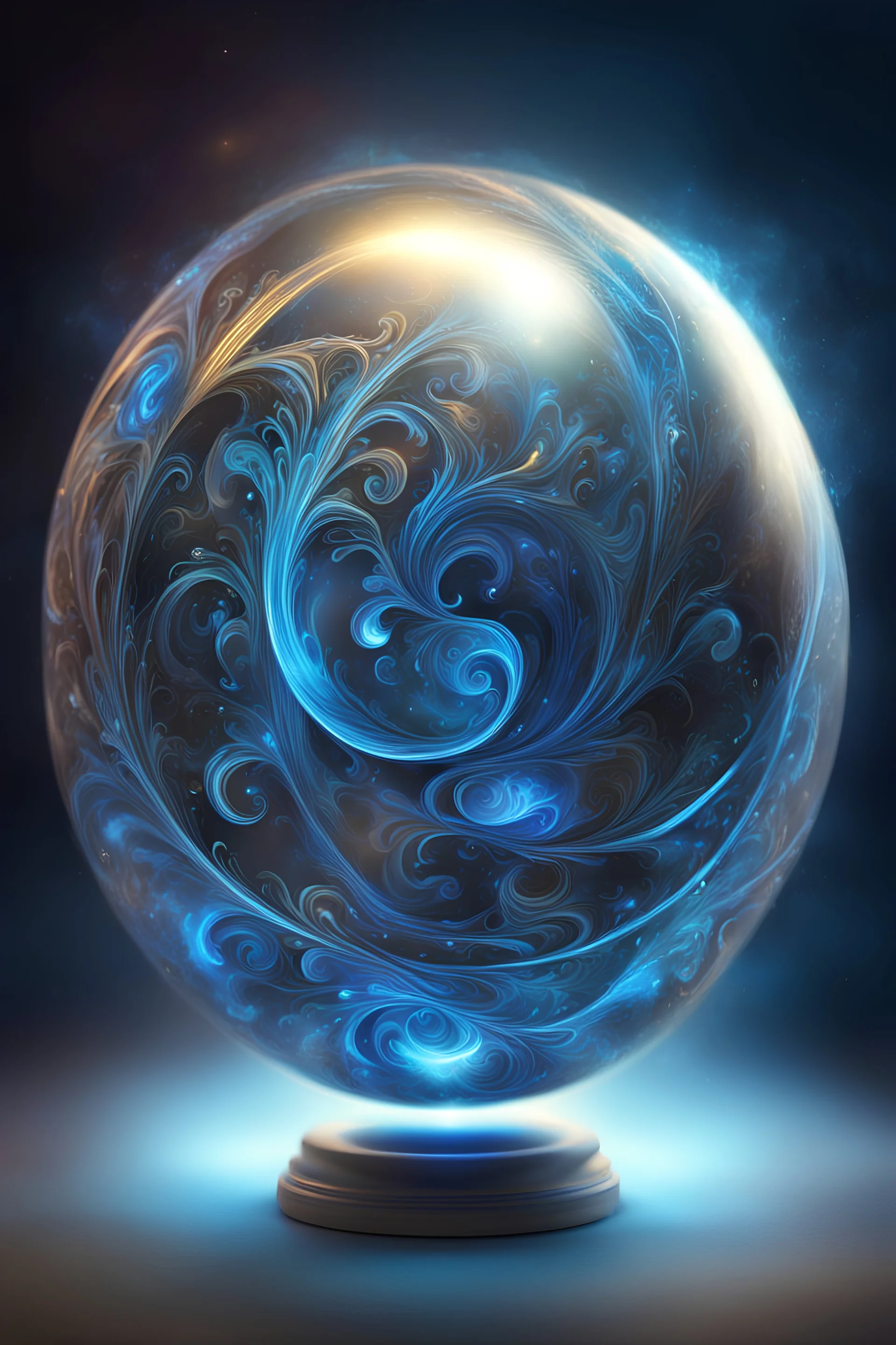 A beautiful magical orb that swirls with magical energy in brightly glowing blue colors