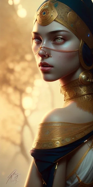 Arab princess , cute, beautiful, black eyes,Veiled, cinematic, 8k, resolution concept art portrait by Greg Rutkowski, Artgerm, WLOP, Alphonse Mucha dynamic lighting hyperdetailed intricately detailed