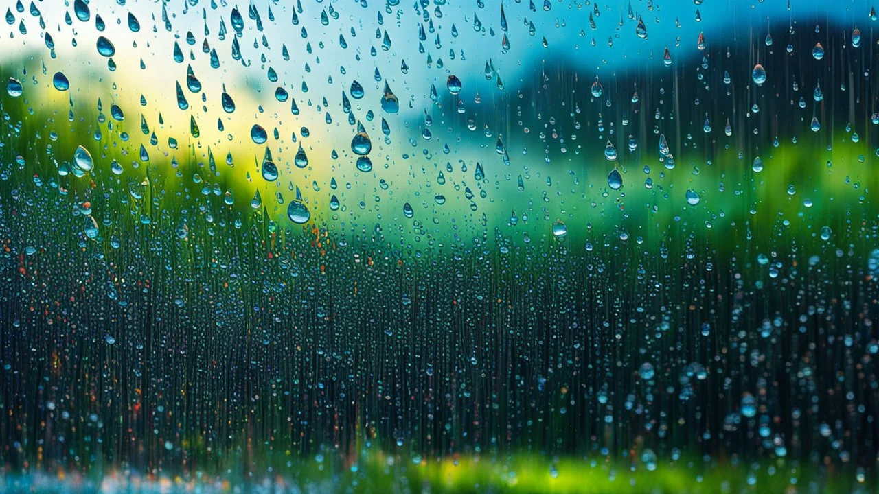 rain on glass, clear contours, clear lines, bright colors, detail, fine rendering, double exposure, high resolution, 64K, photorealism, precise focus,