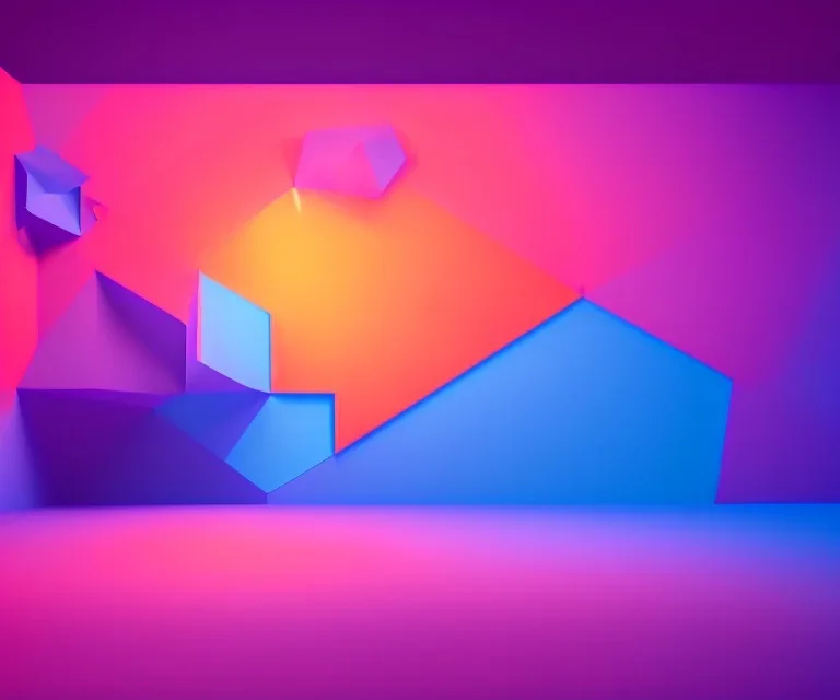 background simple colorful 3d geometric installation graphics