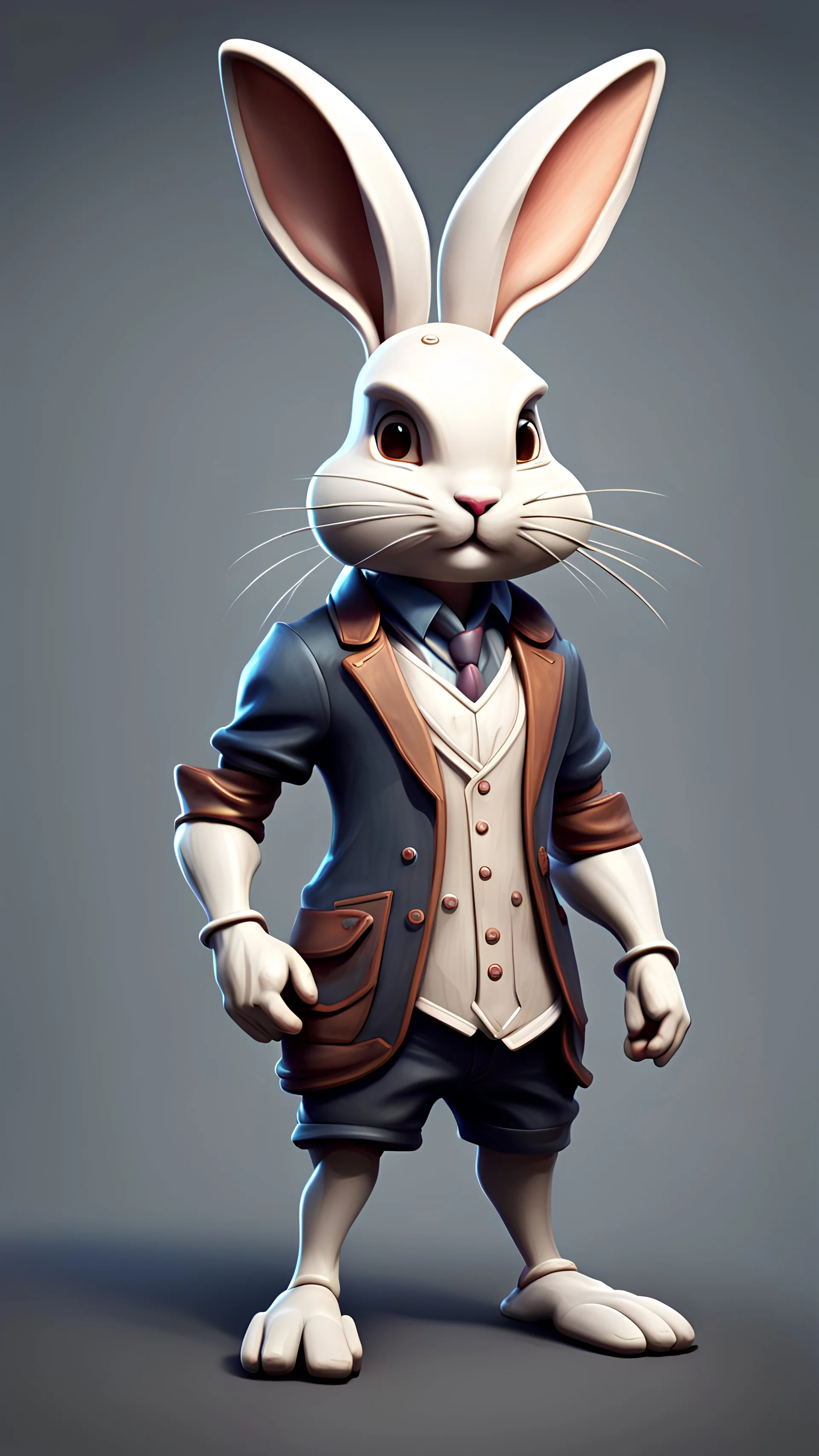 rabbit stylized, humanoid, game