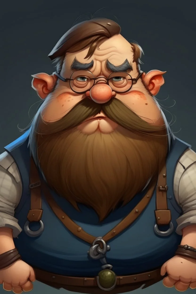 ugly fat dwarf with glasses