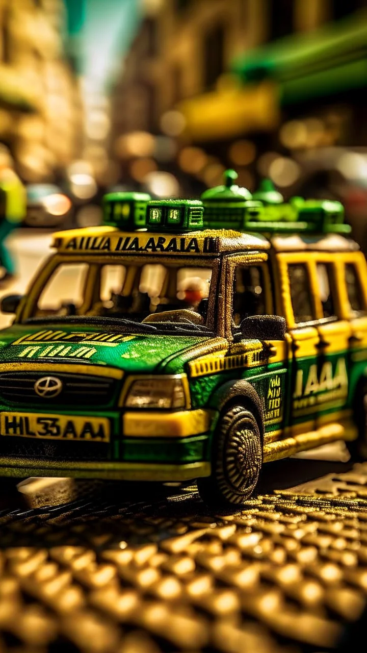 hamas über taxi, shot on Hasselblad h6d-400c, zeiss prime lens, bokeh like f/0.8, tilt-shift lens 8k, high detail, smooth render, down-light, unreal engine, prize winning