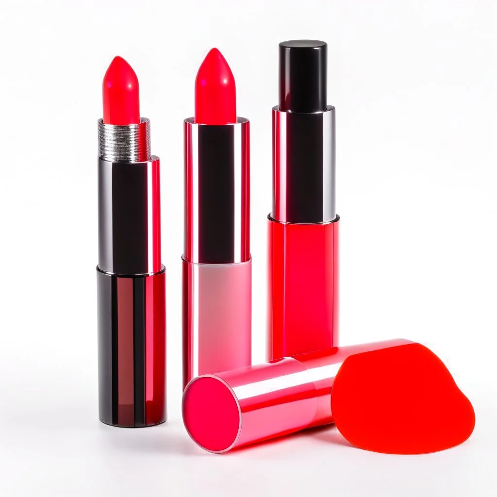 Lipstick is present in the display of products