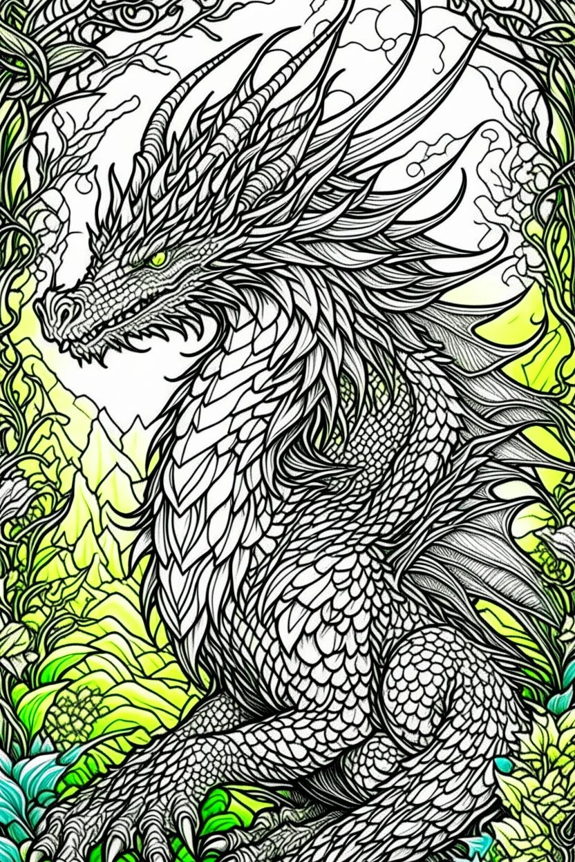 mythical drogon adult coloring book cover