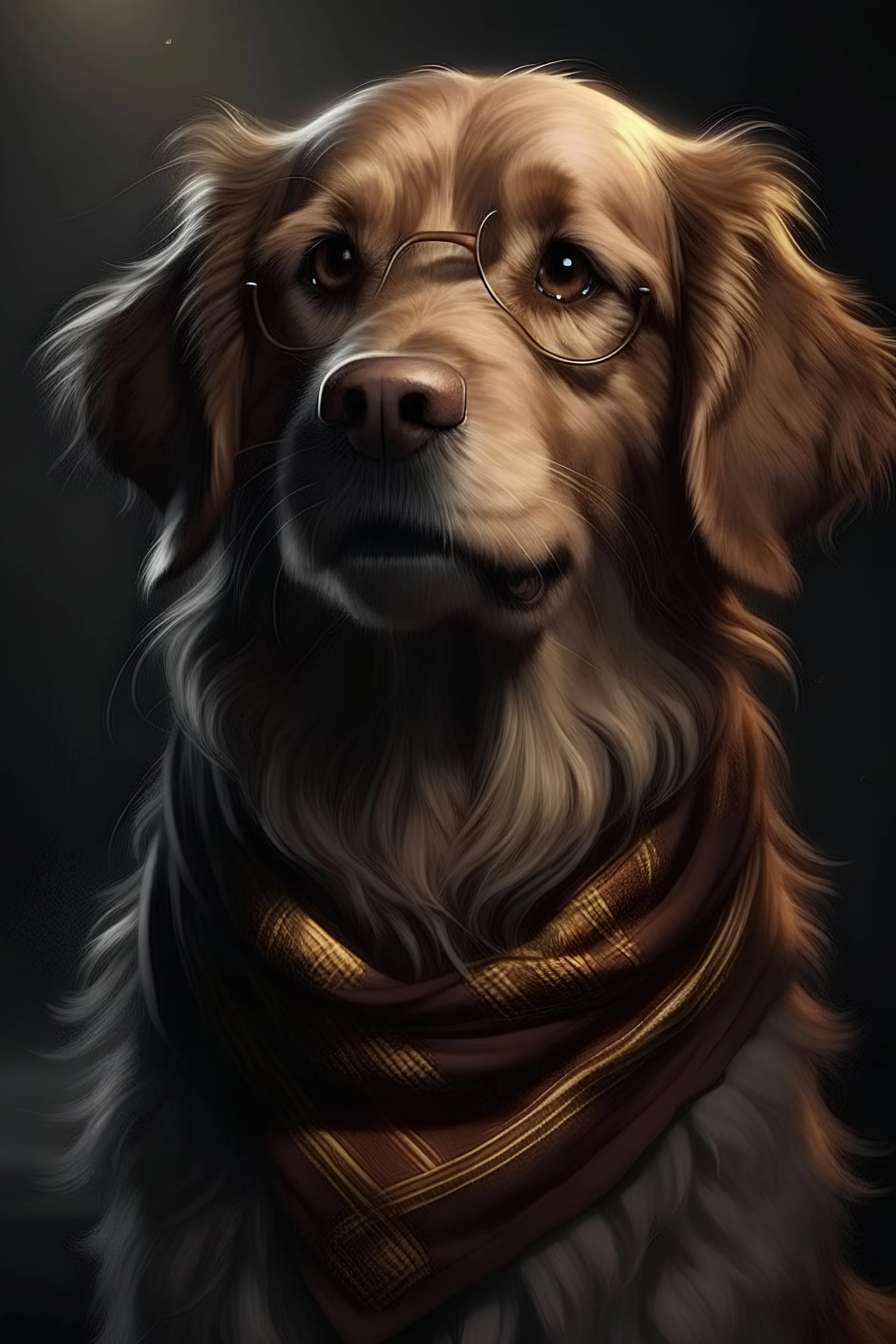 harry potter as a dog with the typical scar