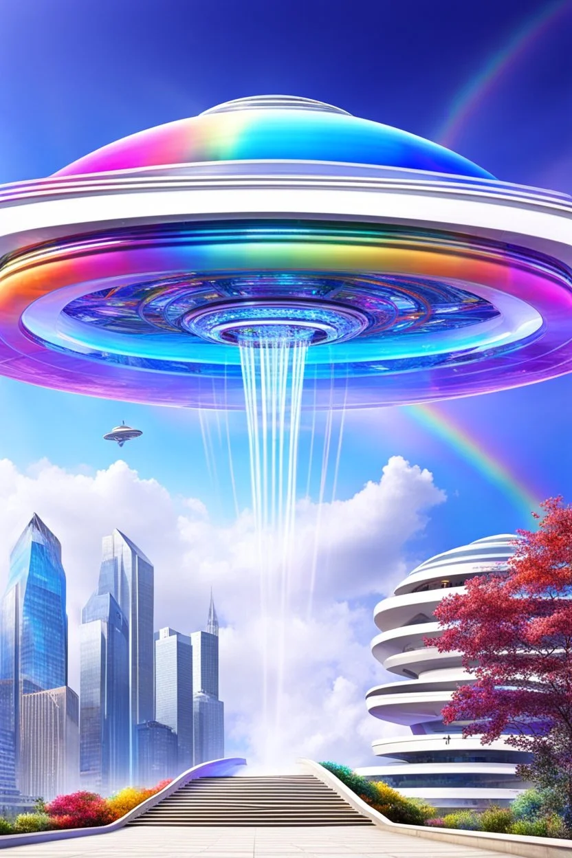 Ufo rainbow, futuriste ultra moderne,stairway to heaven,crystal city