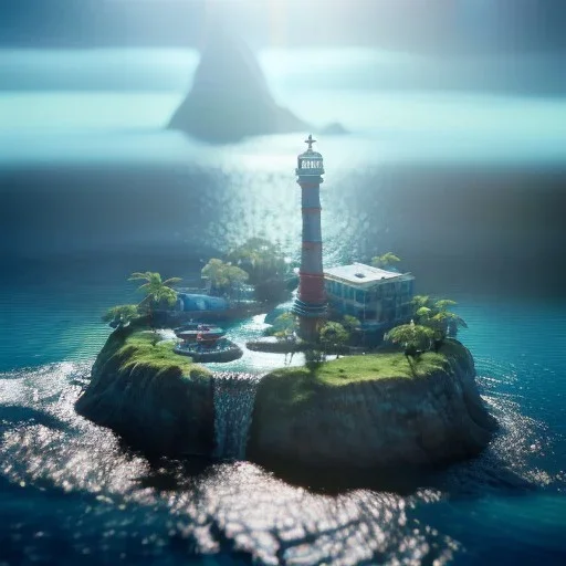 The Isometric Glass Tall Box Mini Model Little Real Island Mixed Water Fall Under Ocean Sunshine Summer Background Blue Sea, The Last Of Us / Avatar, Octane Render / ZBrush, Cinematic, IMAX Film, Nikon D750, 16K, Autostereoscopy, Anthropomorphic, Golden Ratio, Geometry, Symmetric, Depth Of Field, Highly Detailed, Ultra Realistic, Beautiful Lighting, Halfrear Lighting, Soft Light, Candoluminescence, Cast Shadow, Reflective, Glow, Translucent, Normal Map, Carbonated --testp