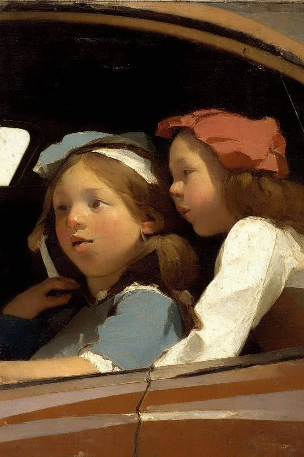 Carel Fabritius girls in a car