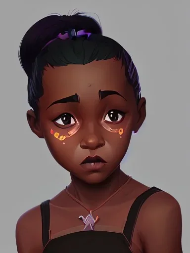 Portrait of a special dark skinned girl witch toddler