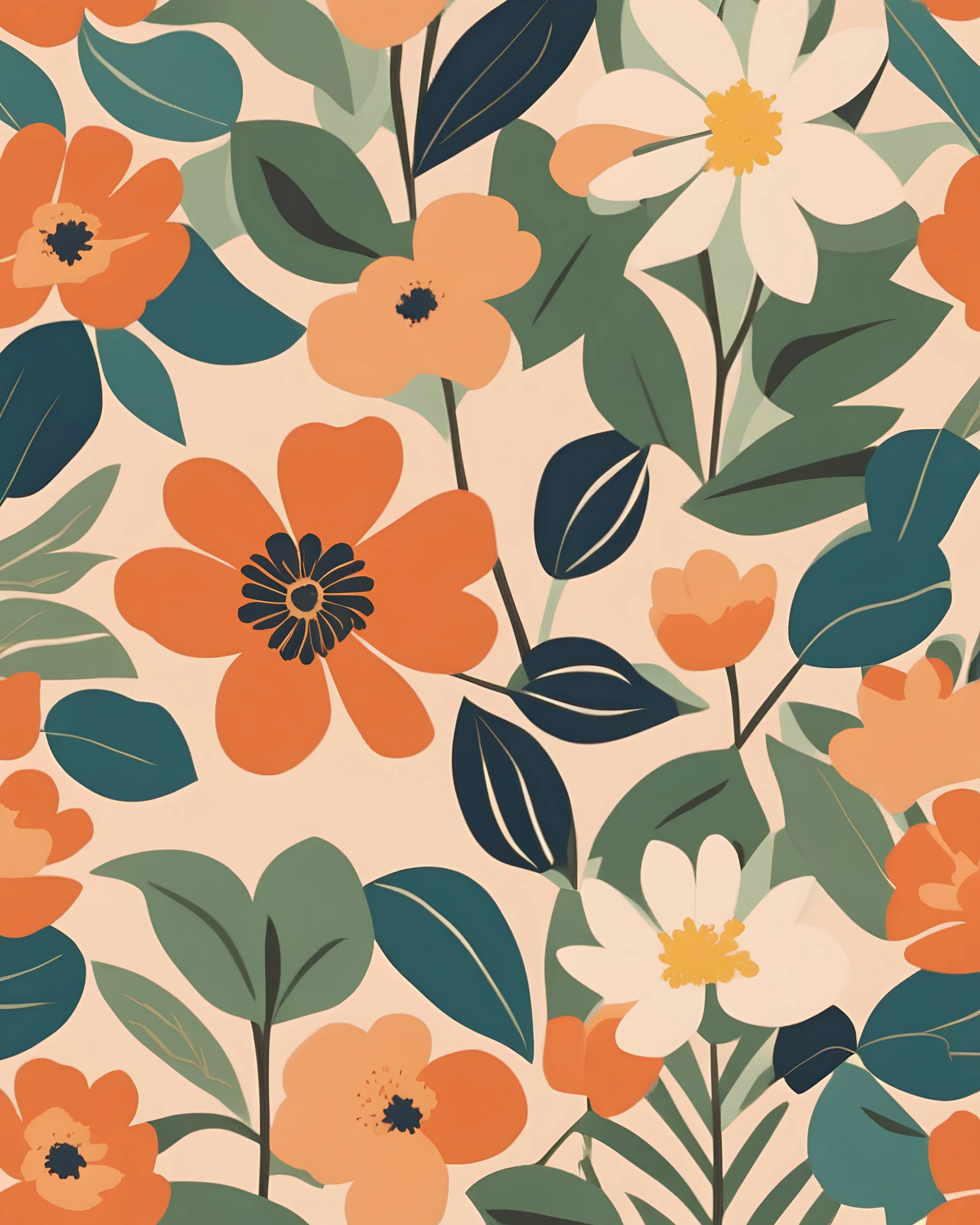 aesthetic Matisse style flower, one flower, retro flower, sold out on etsy, highest aesthetic score, best quality