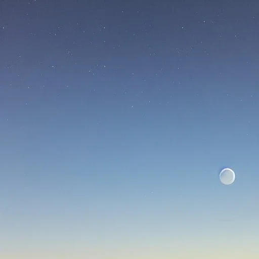 Vista de cielo despejado de día con luna desde perspectiva acostado en un campo abierto